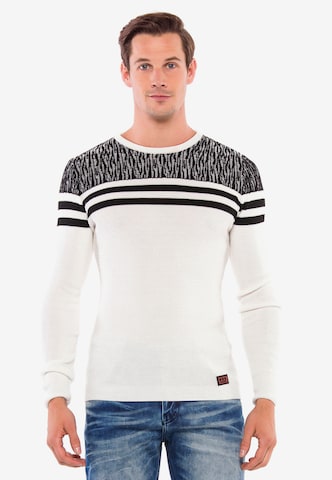 CIPO & BAXX Sweater in White: front