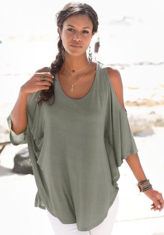 LASCANA Shirt in Groen: voorkant