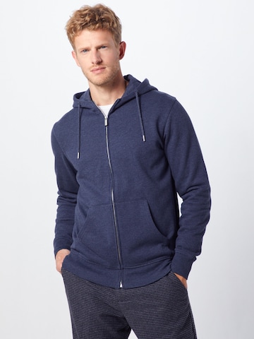 !Solid Zip-Up Hoodie 'Morgan' in Blue: front