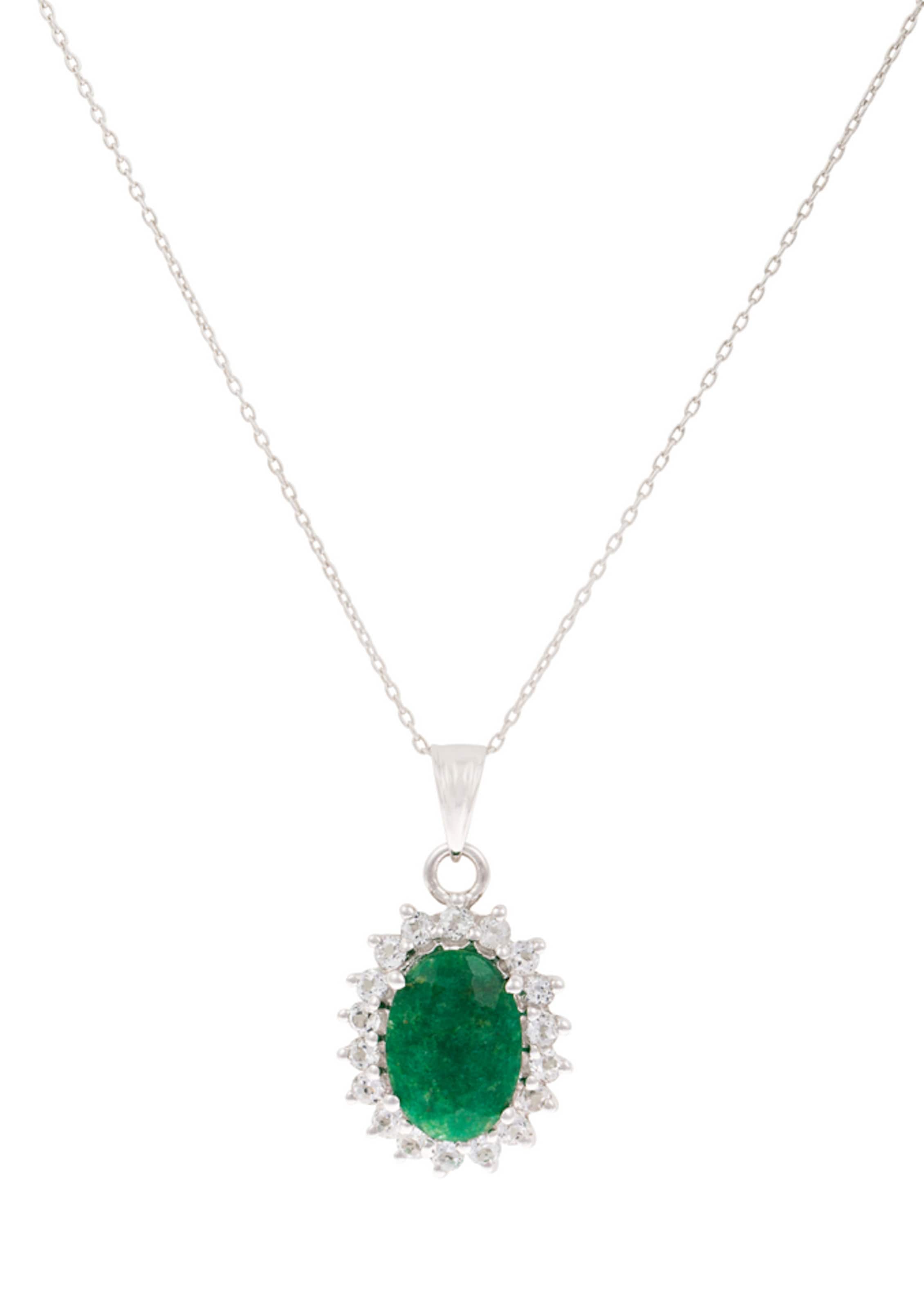 VIVANCE Necklace 'Smaragd Topasen' in Green: front
