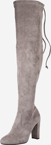 ABOUT YOU Over the Knee Boots 'Liya' in Grey: front