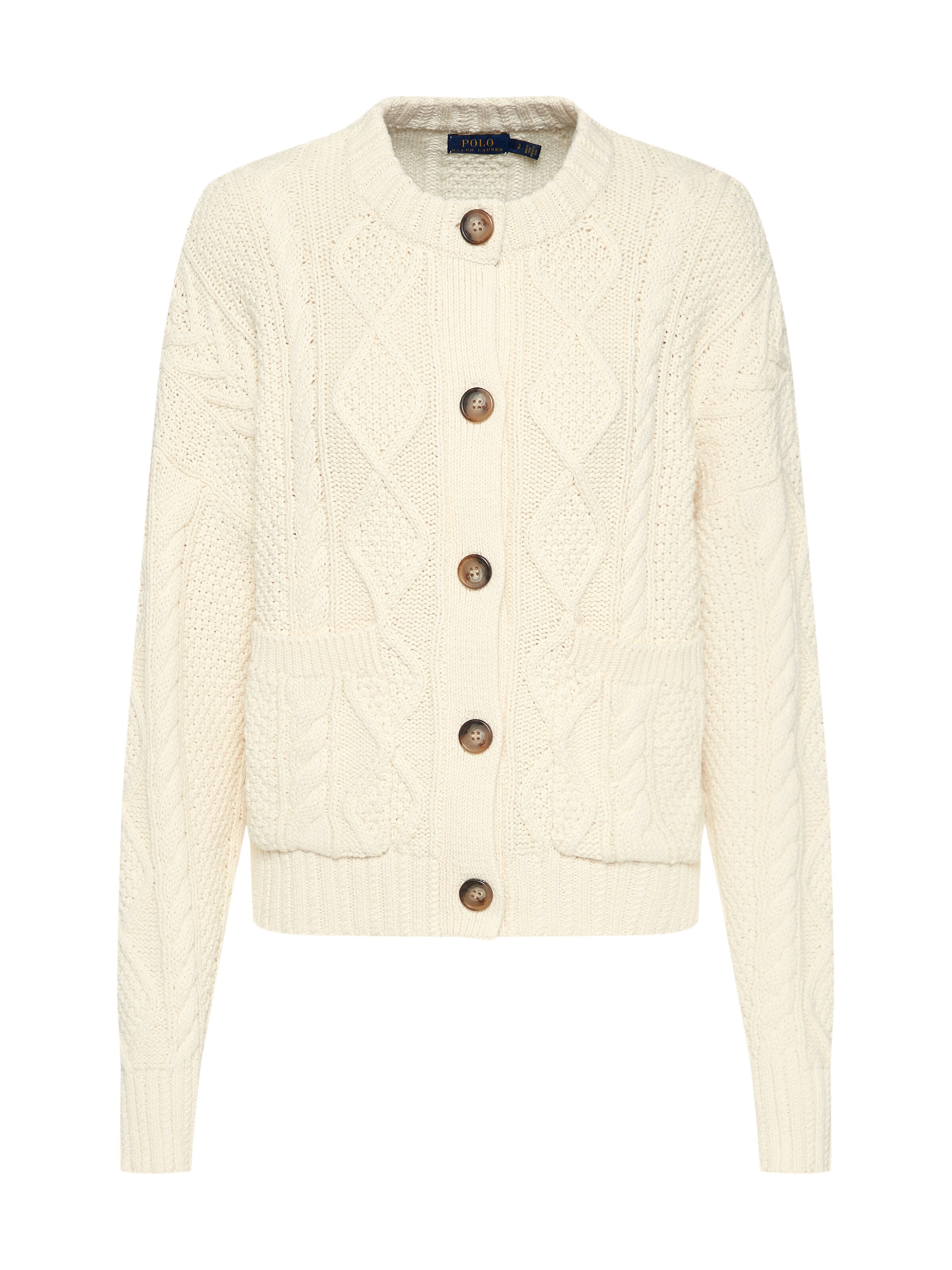 POLO RALPH LAUREN - Gebreid vest 'BOXY CARDI-LONG SLEEVE-SWEATER' in de kleur Beige