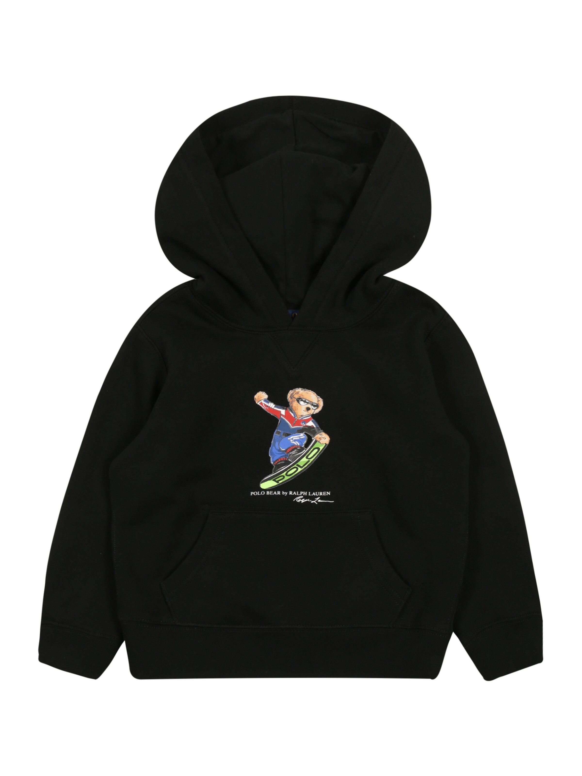 POLO RALPH LAUREN - Sweatshirt 'SEASONAL FLEECE-LS HOOD-TP-KNT' in de kleur Zwart