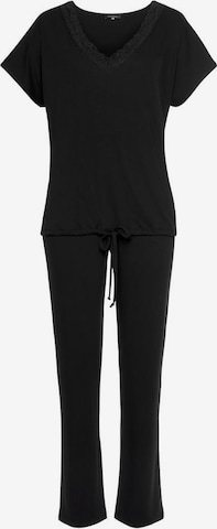 LASCANA Regular Pajama in Black: front