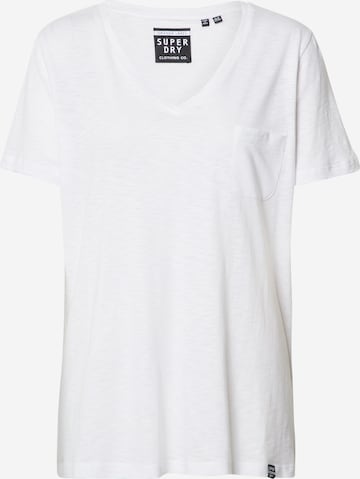 Superdry - Camisa 'OL ESSENTIAL VEE TEE' em branco: frente