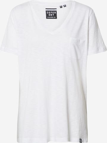 SuperdryMajica 'OL ESSENTIAL VEE TEE' - bijela boja: prednji dio