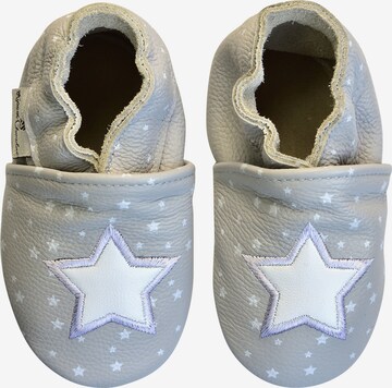 Rose et Chocolat First-Step Shoes 'Big Star' in Grey: front
