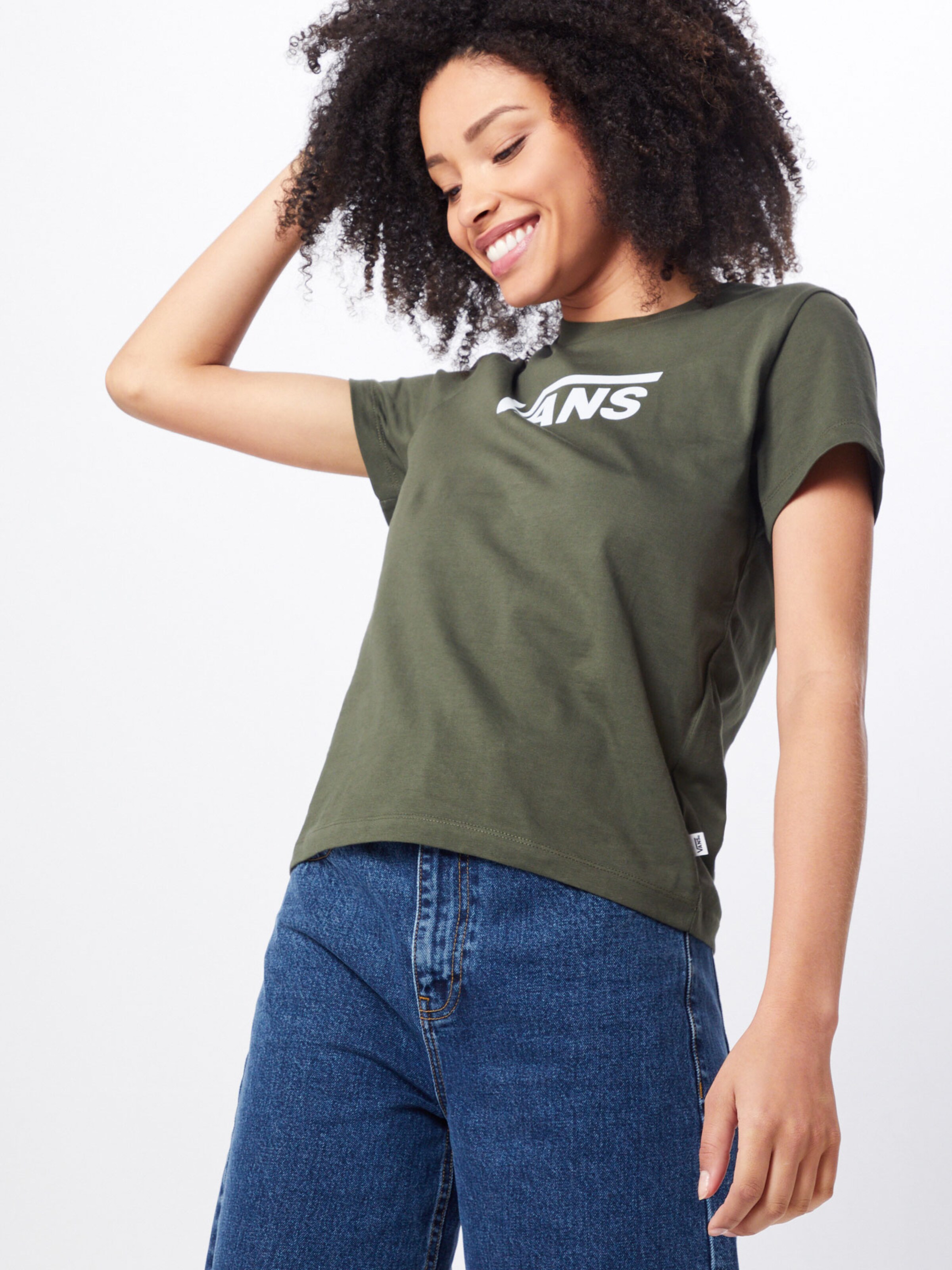 VANS T-Shirt 'Flying' in khaki / weiß 