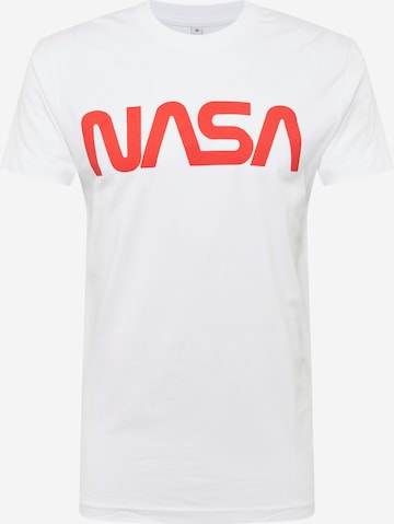 Mister Tee Shirt 'NASA Worm' in Wit: voorkant