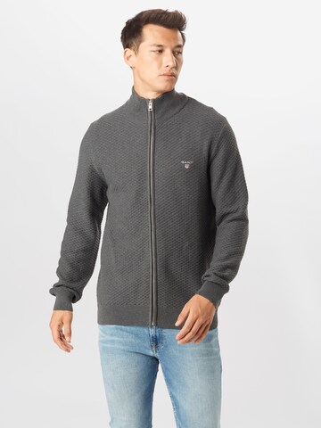 GANT Regular fit Knit cardigan in Grey: front