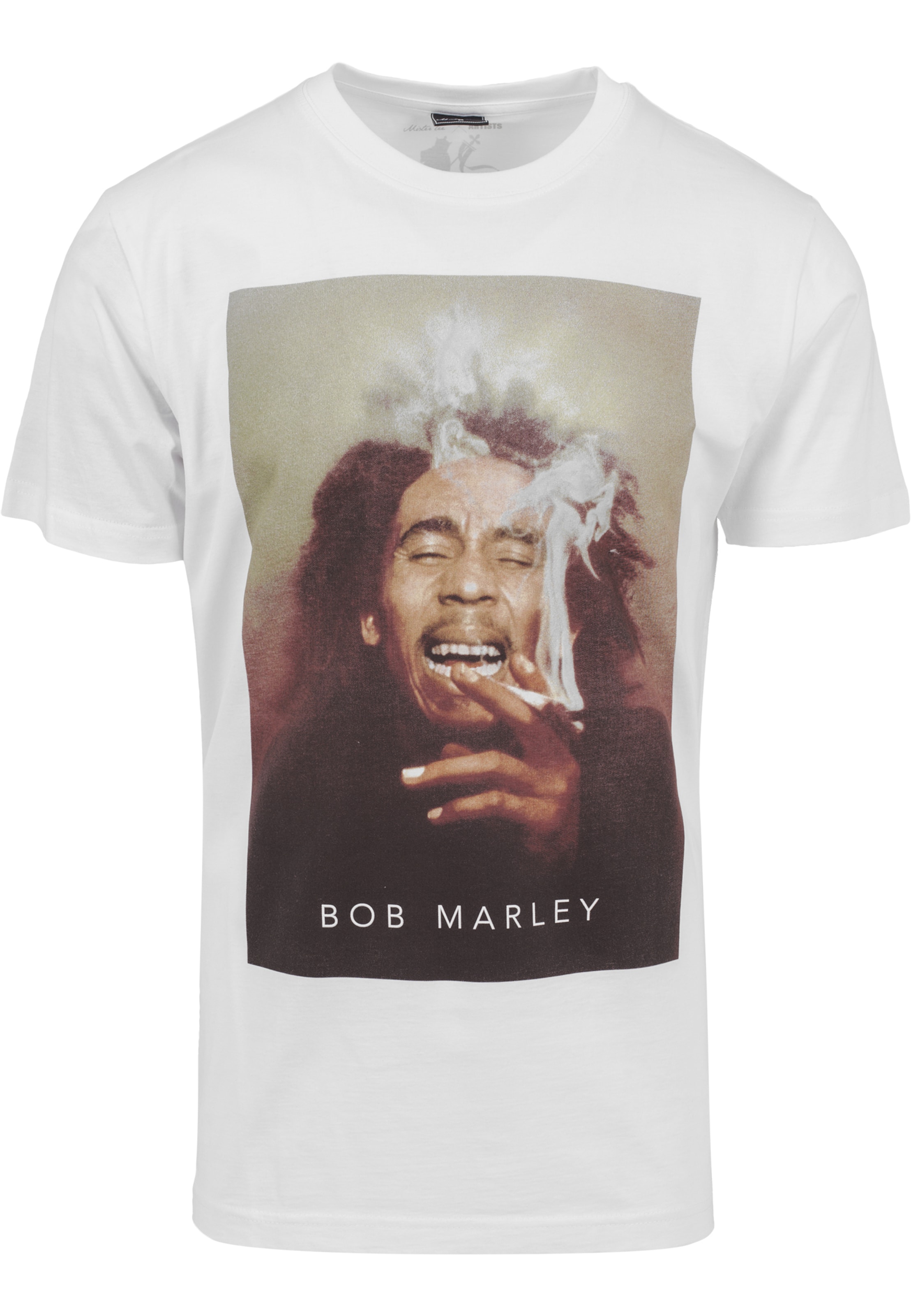 Mister Tee Shirt 'Bob Marley Smoke' in White: front