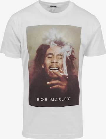 balts Mister Tee T-Krekls 'Bob Marley Smoke': no priekšpuses