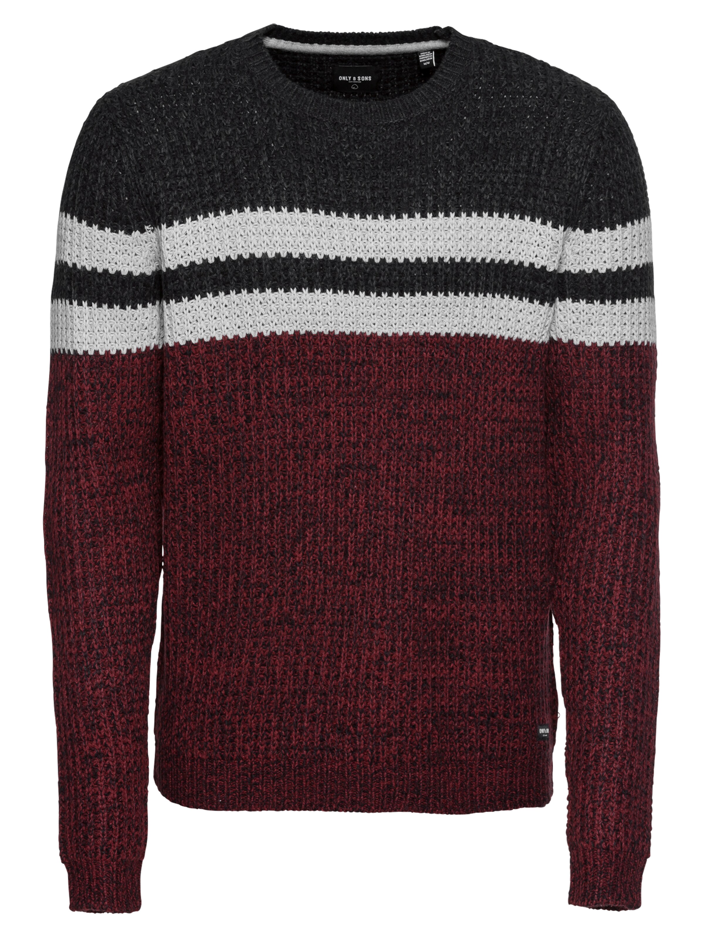 Only & Sons - Trui 'onsLAZLO STRIPED CREW NECK KNIT' in de kleur Grijs
