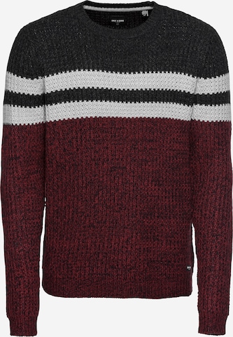 Pull-over 'LAZLO' Only & Sons en rouge : devant