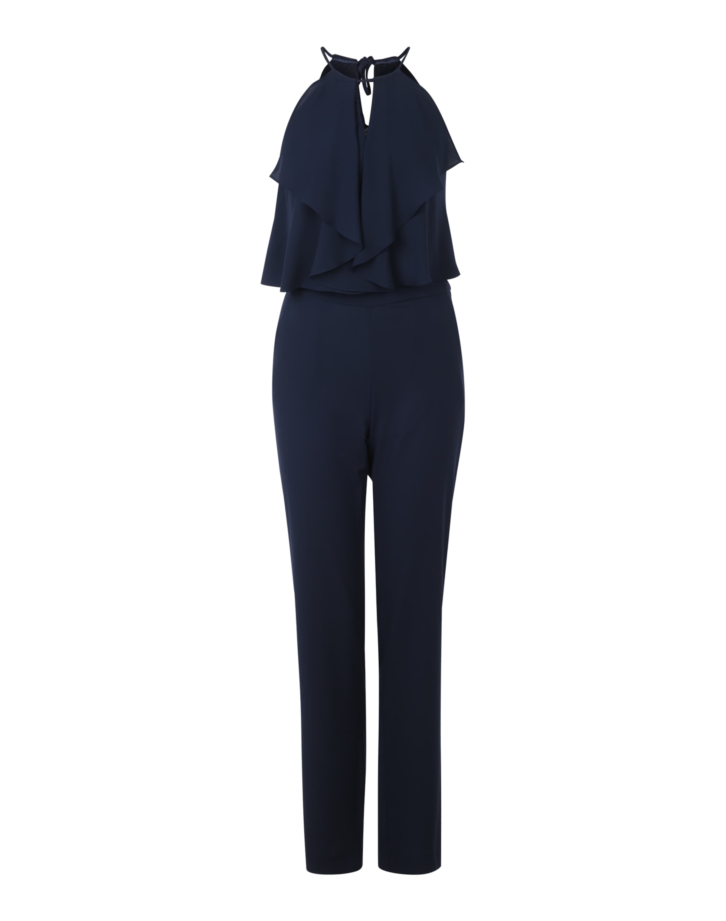 SWING - Jumpsuit mit Volants in dunkelblau