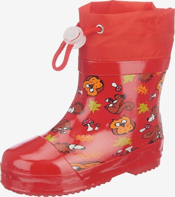 PLAYSHOES Rubber boot in Red: front