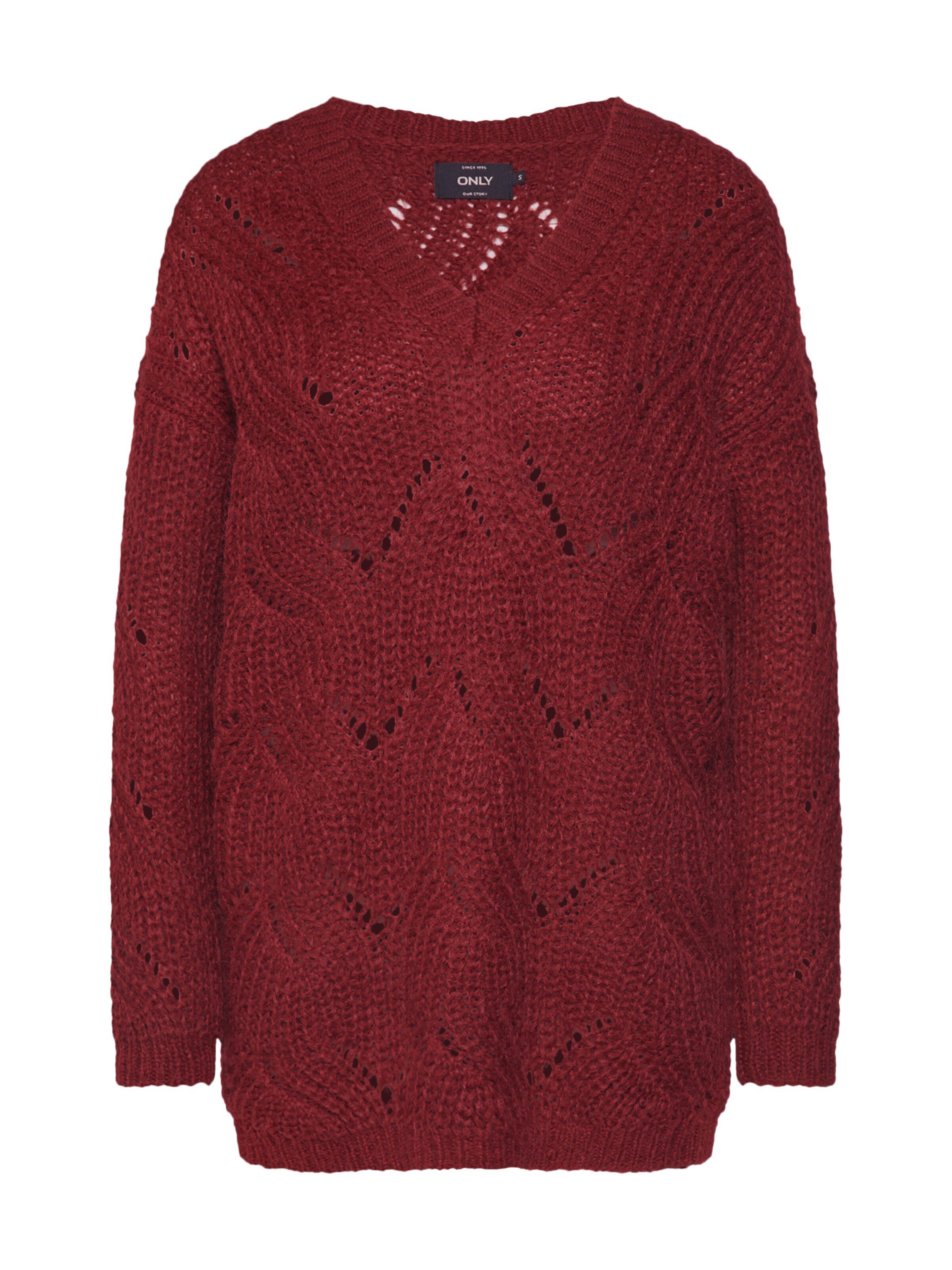 ONLY - Trui 'HAVANA' in de kleur Wijnrood