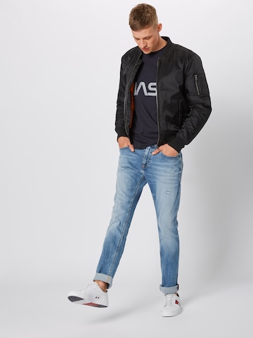 ALPHA INDUSTRIES - Camisa 'NASA' em azul