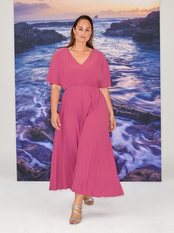 Pleated Pink Look by GMK Curvy