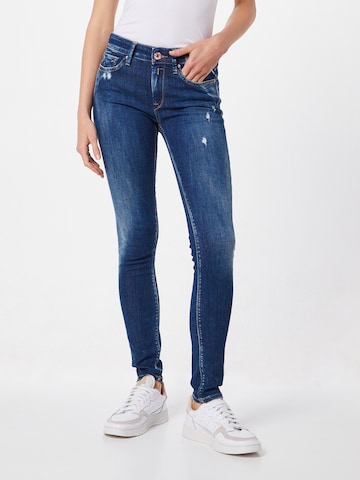REPLAY Skinny Jeans 'New Luz' in Blauw: voorkant
