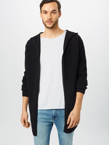 Key Largo Gebreid vest 'MST TRANSFORMER jacket' in Zwart: voorkant