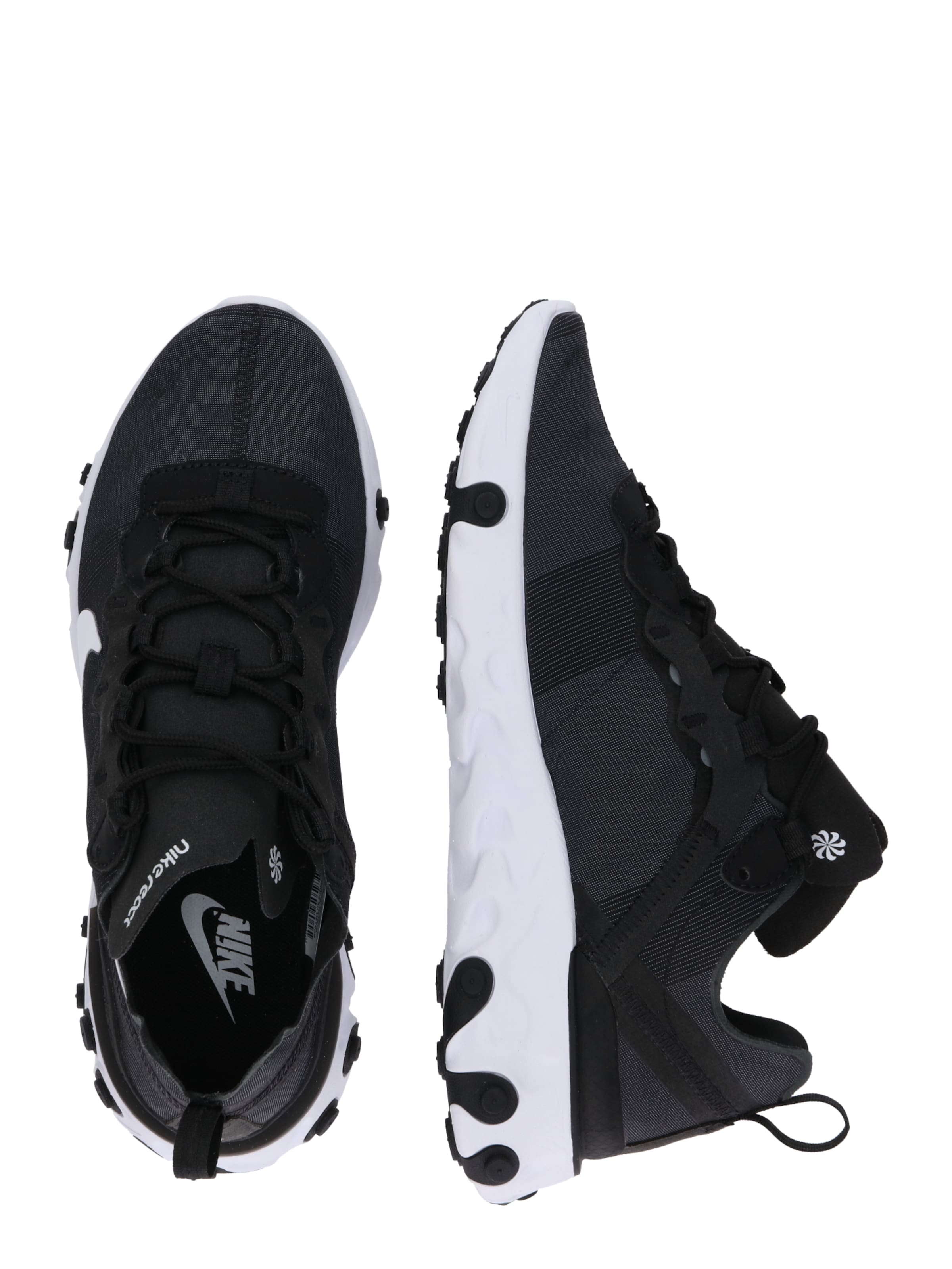 Nike Sportswear Rövid szárú sportcipők 'REACT ELEMENT 55' - fekete: oldalt