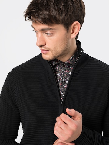 !Solid Regular Fit Cardigan 'Struan' i sort