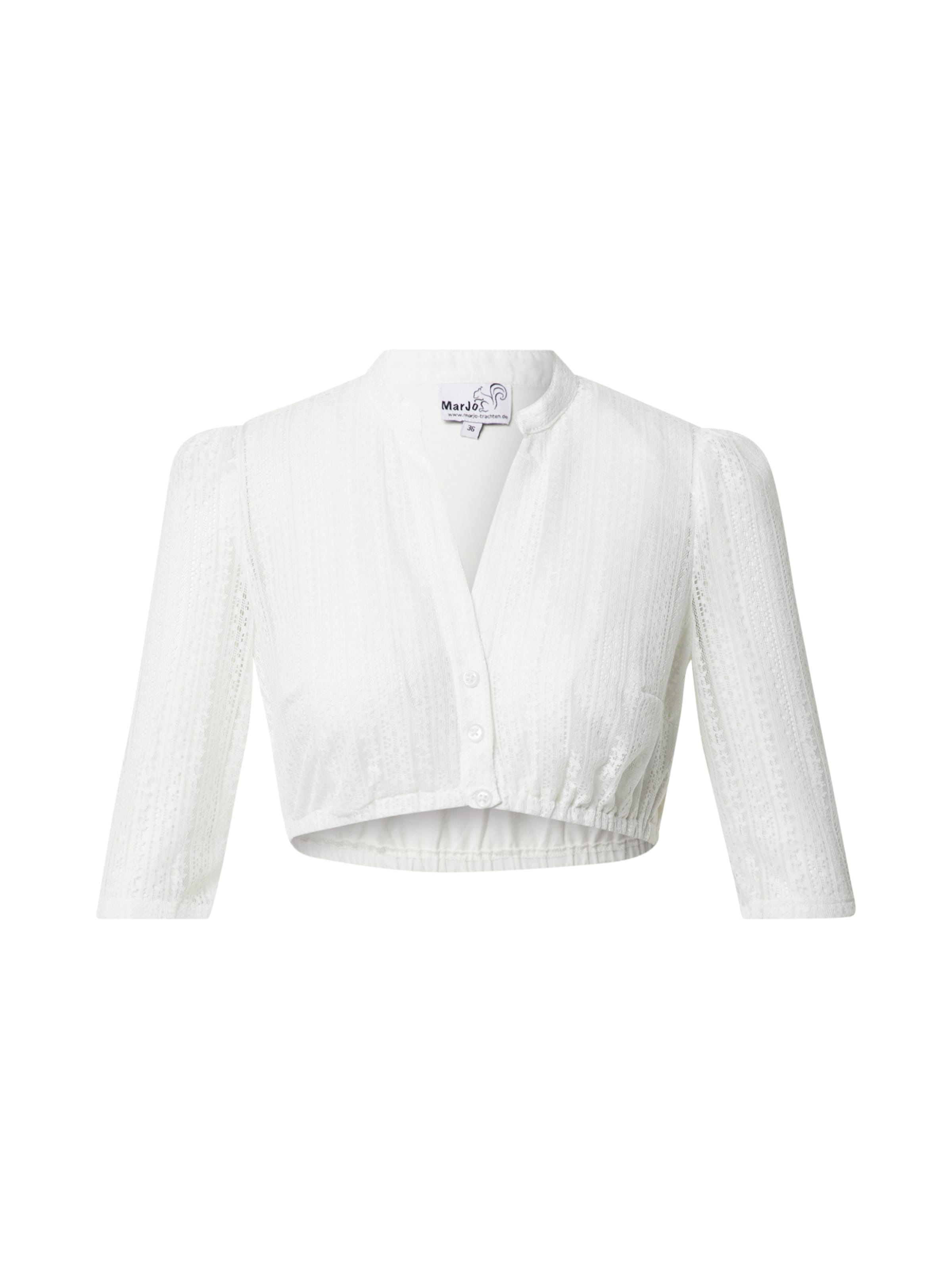 MARJO Trachtenbluse 'Emma-Linda' in Weiß: Vorderseite