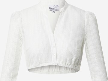 Blouse folklorique 'Emma-Linda' MARJO en blanc : devant