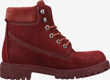 Darkwood Lace-Up Ankle Boots in Red