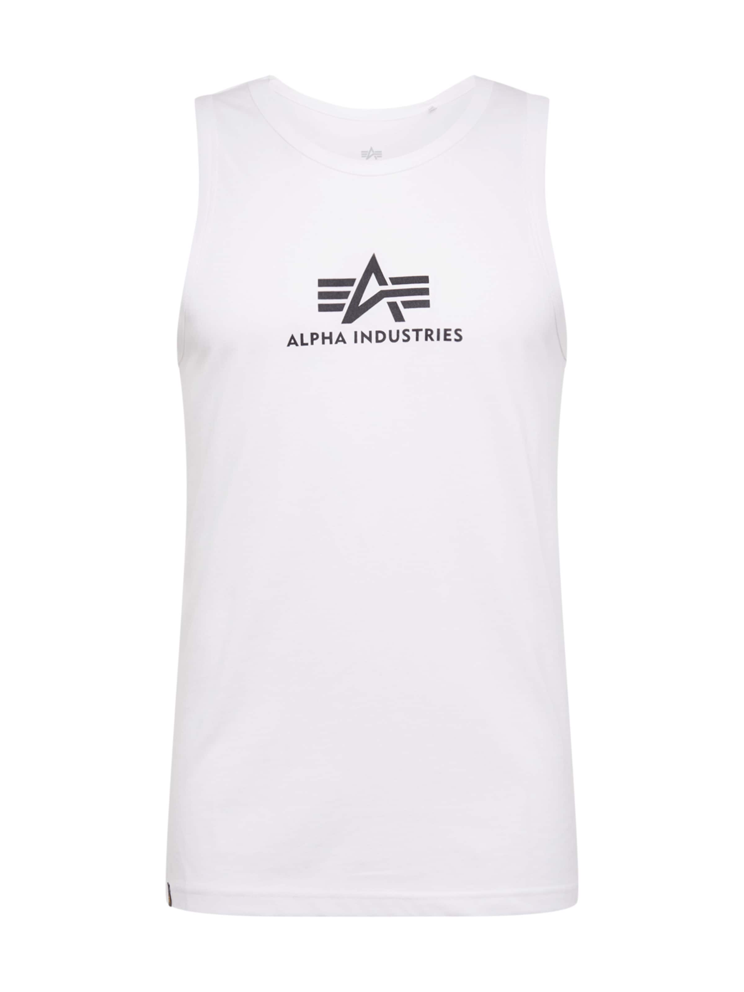 ALPHA INDUSTRIES Klasický střih Tričko – bílá: přední strana