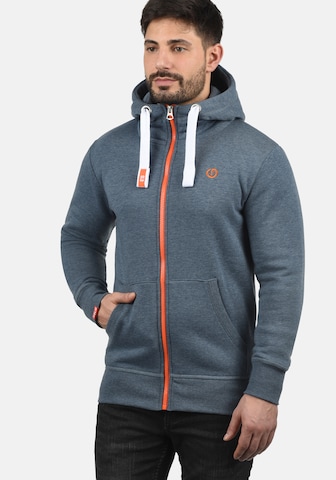 !Solid Zip-Up Hoodie 'Benn High-Neck' in Grey: front