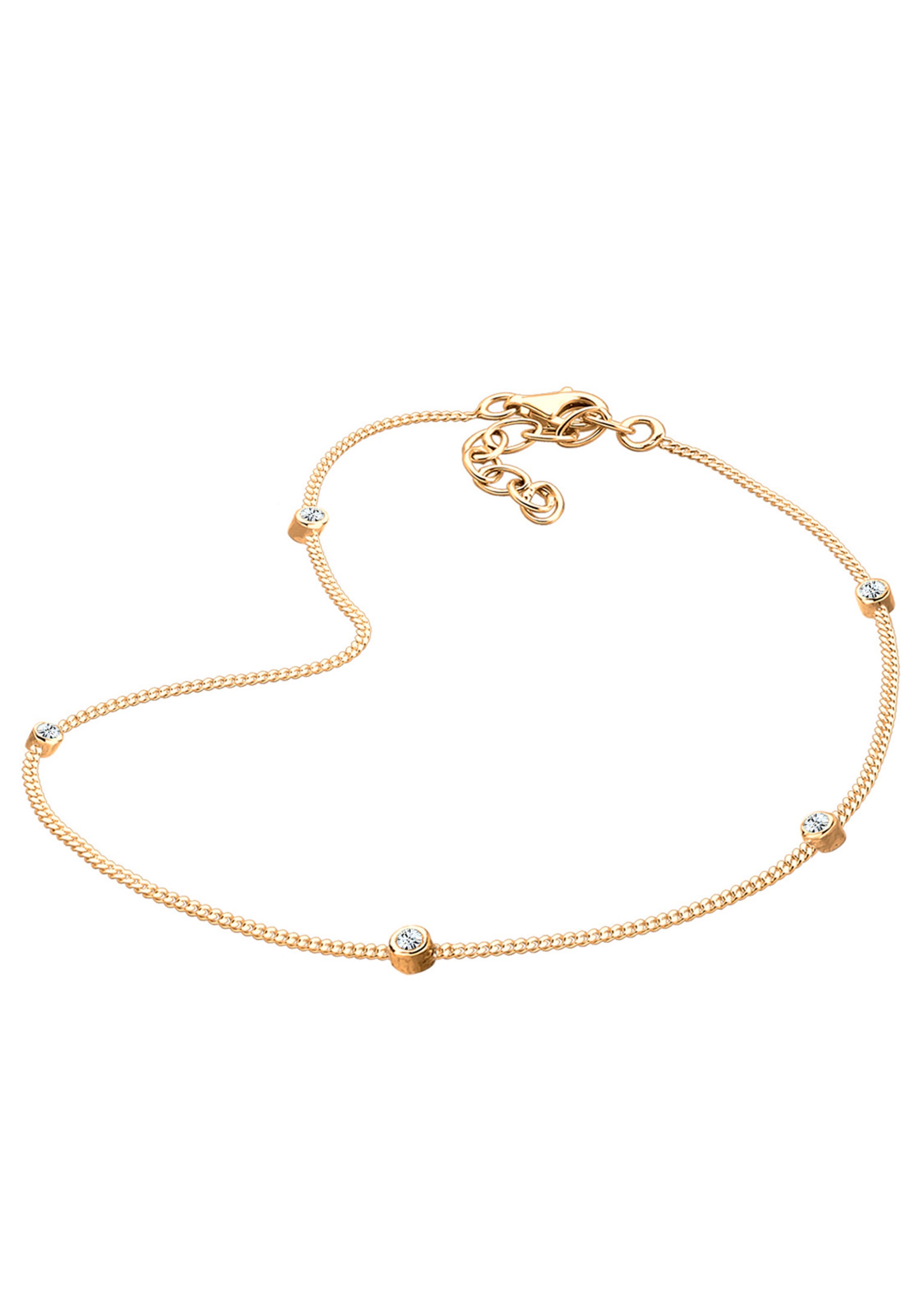 ELLI Fußschmuck 'Glitzer Steine' in Gold: Vorderseite