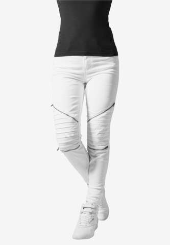 Urban Classics Slim fit Pants in White: front