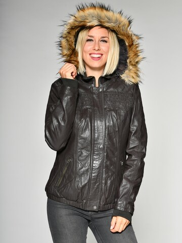 MUSTANG Lederjacke 'Lelu' in Braun: Vorderseite