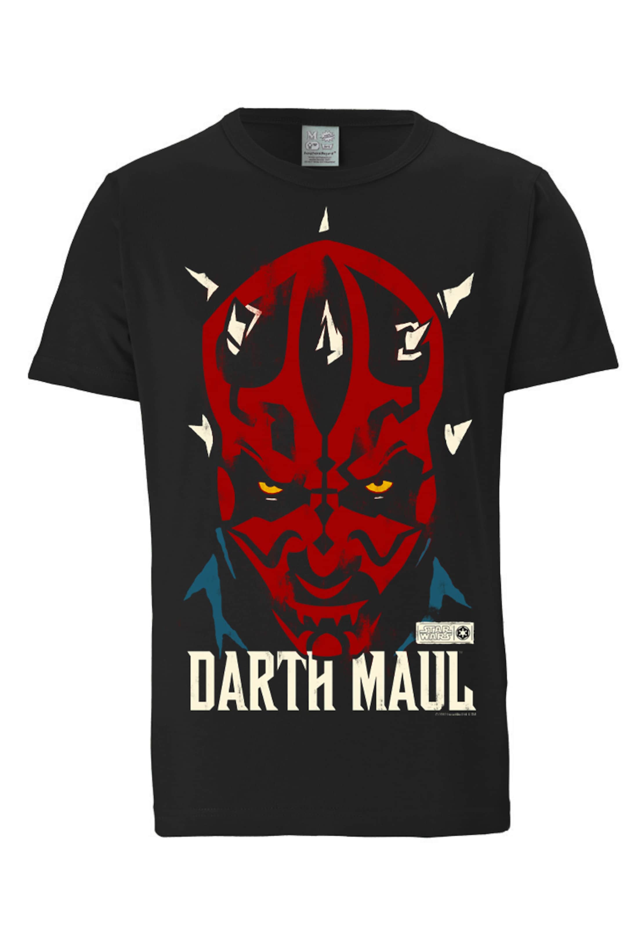LOGOSHIRT Shirt 'Darth Maul' in Zwart: voorkant