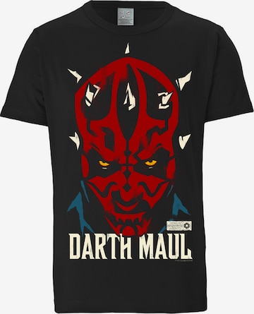 LOGOSHIRT Shirt 'Darth Maul' in Black: front