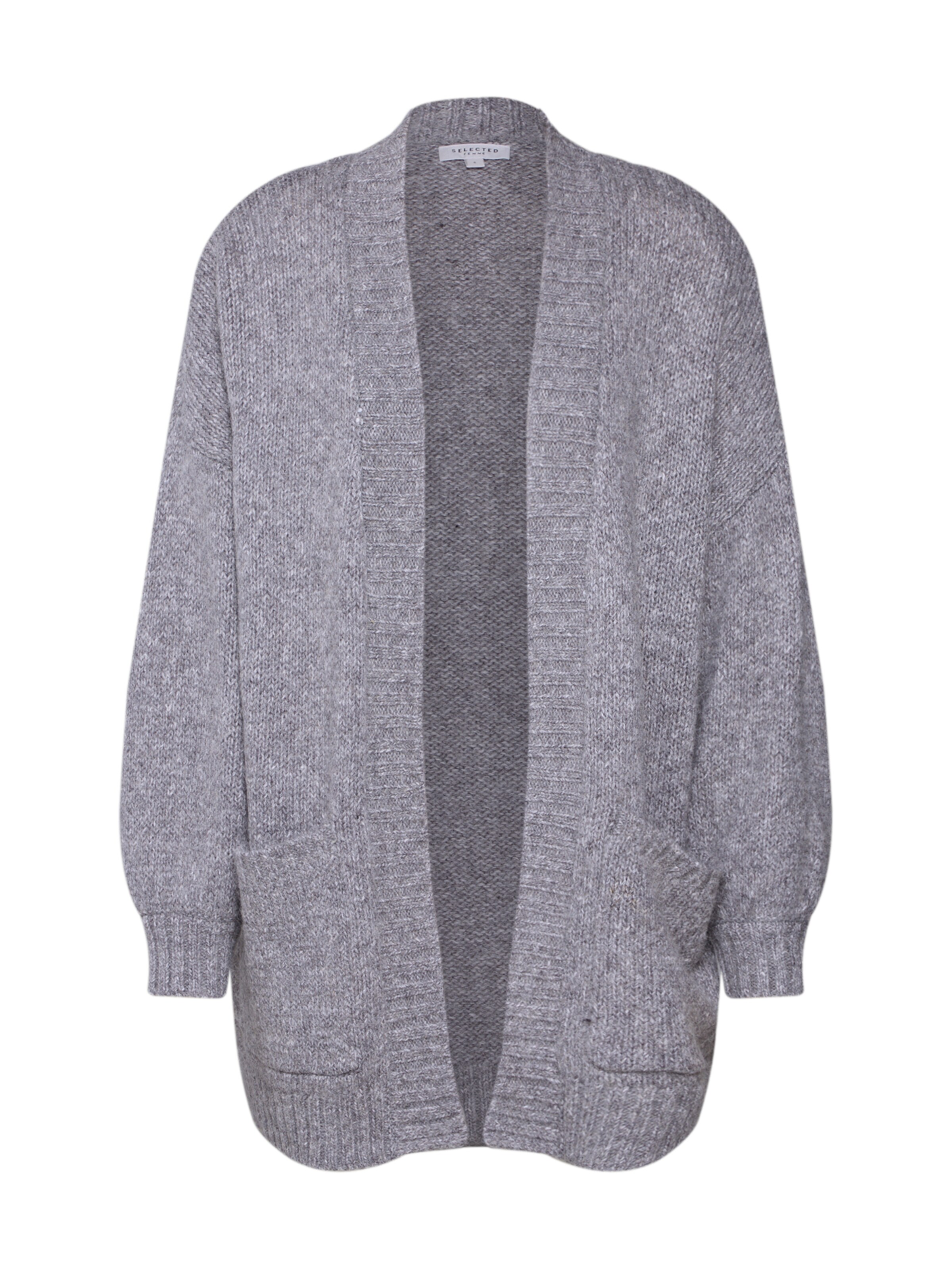 SELECTED FEMME - Oversized vest 'SLFCHANELLA' in de kleur Grijs gemêleerd