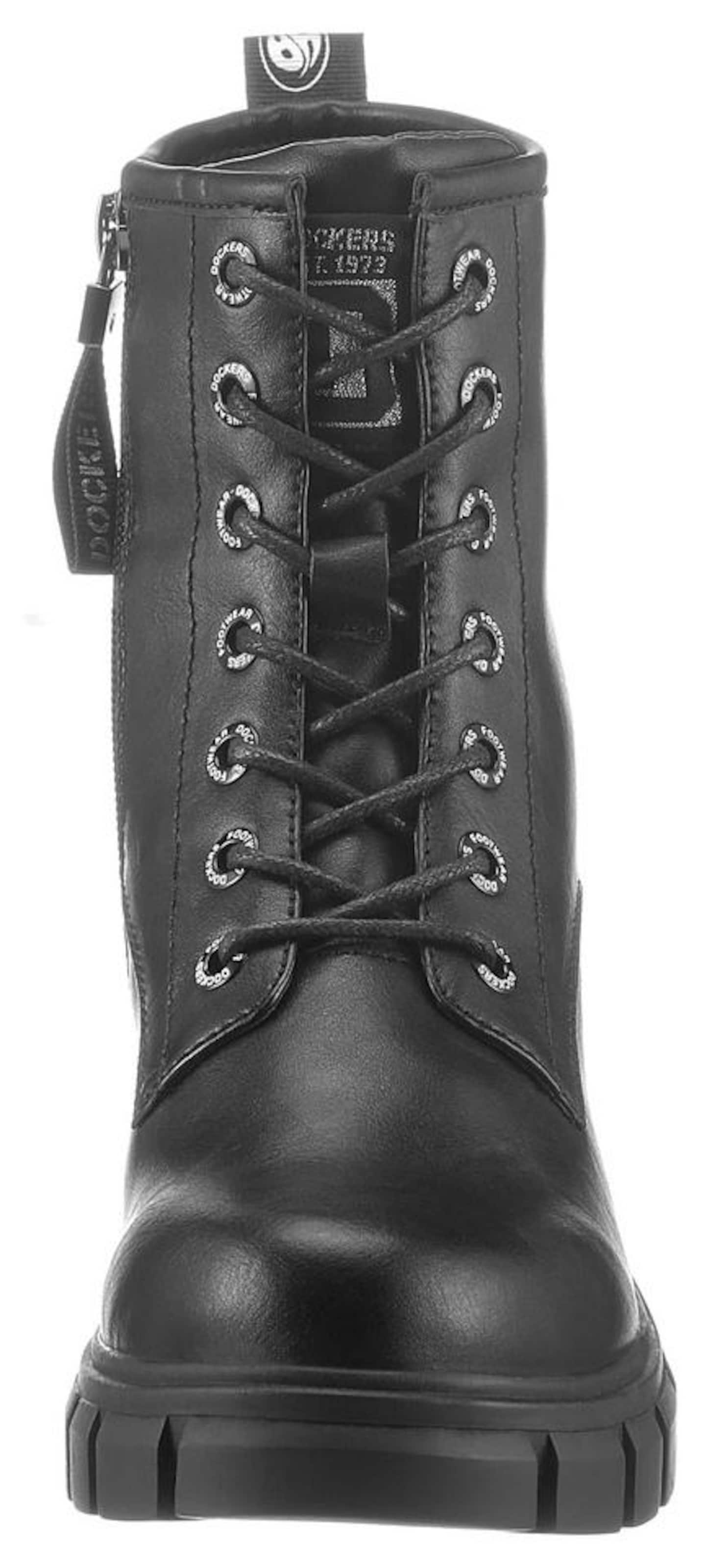 Dockers by Gerli Fűzős rövid szárú csizmák - fekete
