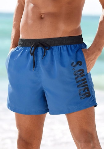 s.Oliver Board Shorts in Blue: front