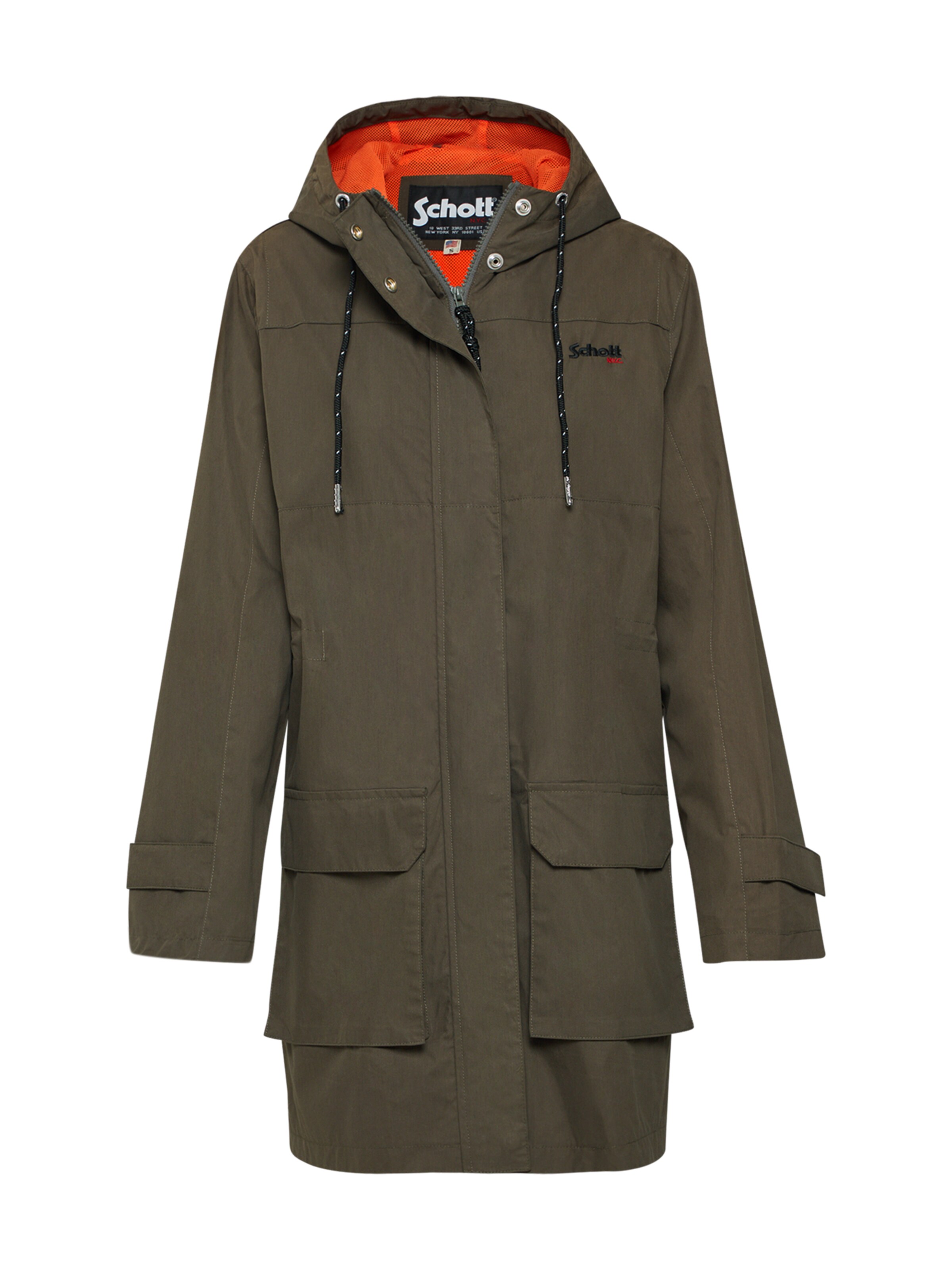 Schott NYC - Tussenparka 'JKT Tampa' in de kleur Olijfgroen