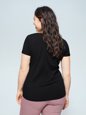 T-shirt 'Basi' VIOLETA by Mango en noir