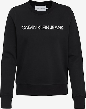 Calvin Klein Jeans Sweatshirt in Zwart: voorkant