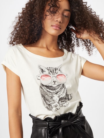 Iriedaily T-shirt 'Iriecat' i vit