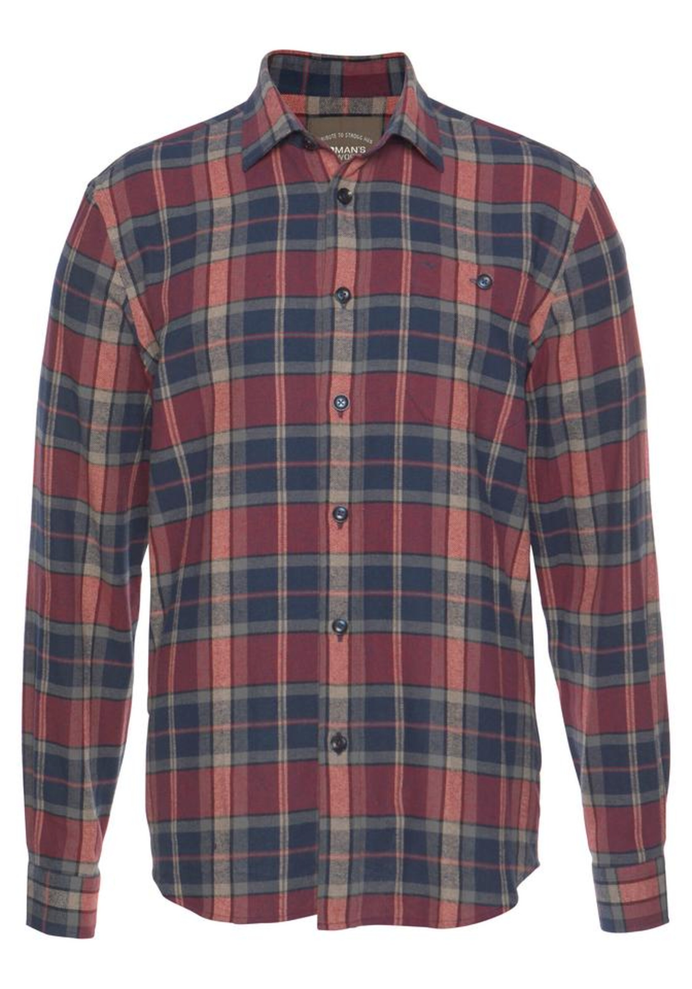 Man's World Regular Fit Hemd in Rot: Vorderseite