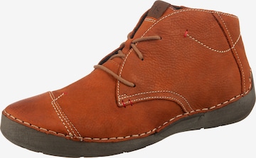 JOSEF SEIBEL Lace-Up Ankle Boots 'Fergey' in Orange: front