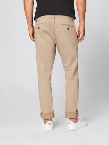 Coupe slim Pantalon chino TOM TAILOR en beige : derrière