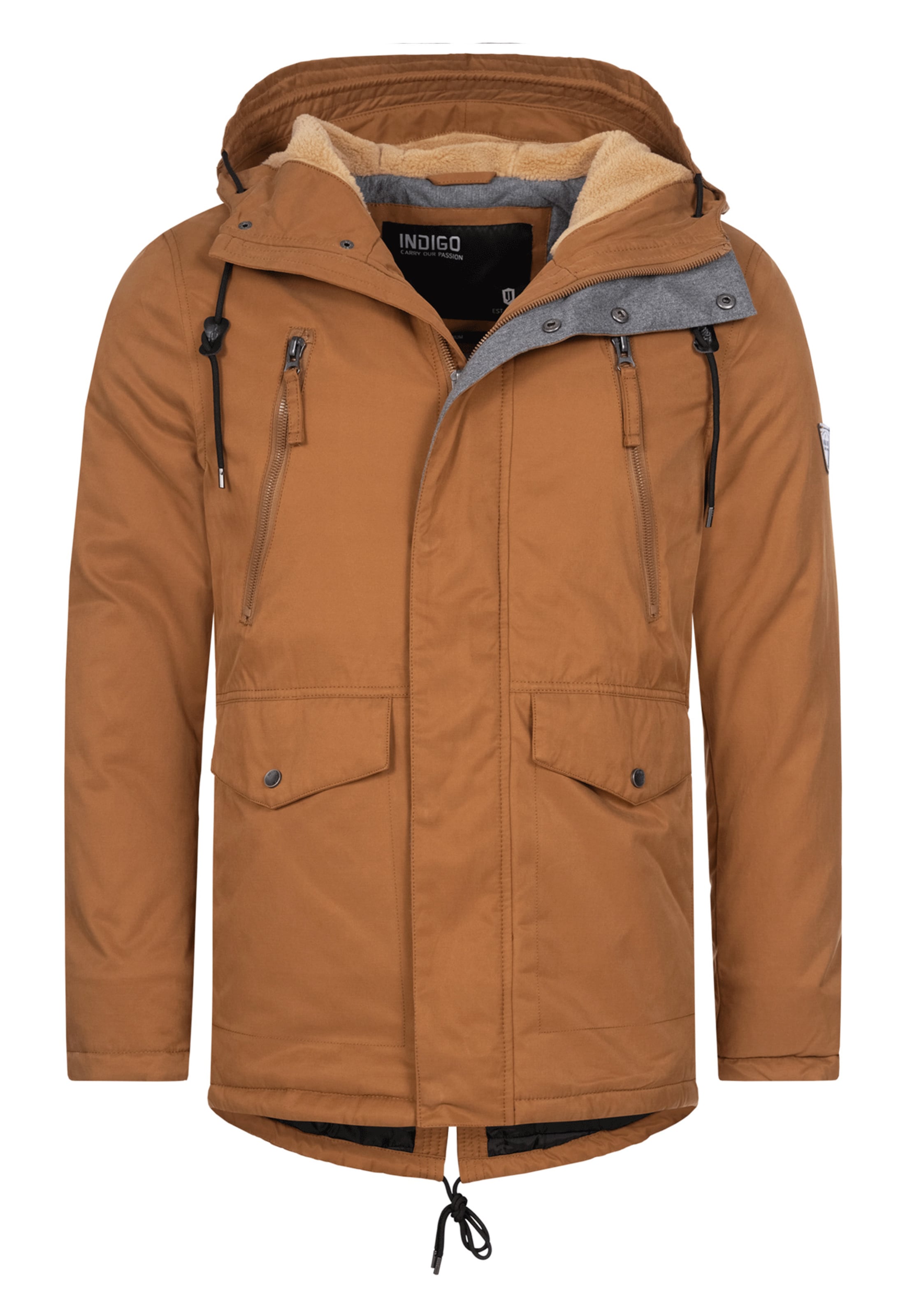 INDICODE JEANS Parka 'Loaf ' in Braun: Vorderseite
