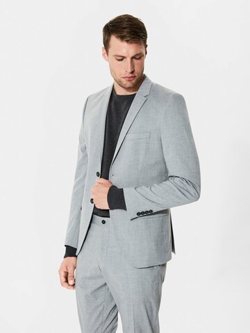 SELECTED Slim Fit Sakko in Grau: Vorderseite