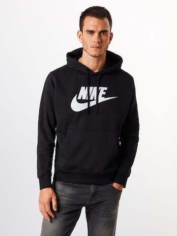 Regular fit Felpa 'Club Fleece' di Nike Sportswear in nero: frontale